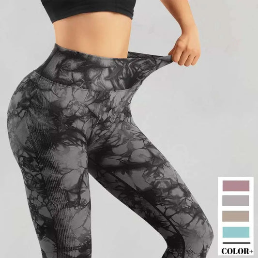 Tie-dye Legging Academia Levanta Bumbum Sem Costura Cintura Alta Yoga Roupa Fitness Feminina